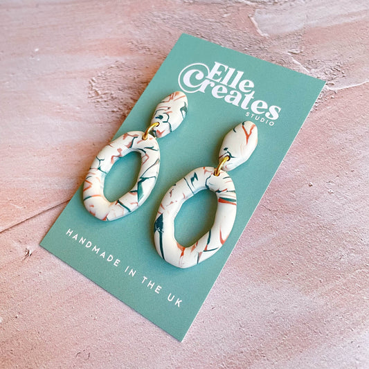 WARM MARBLE STATEMENT EARRINGS