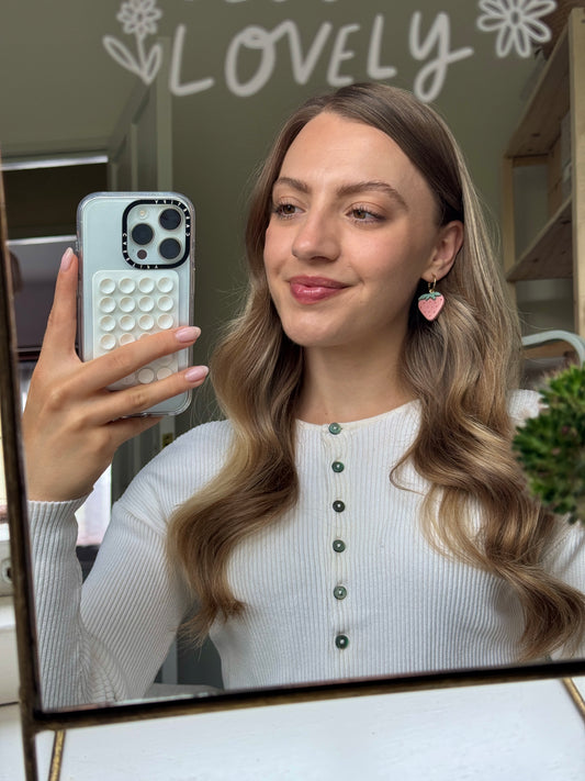 STRAWBERRY STATEMENT HOOP EARRINGS