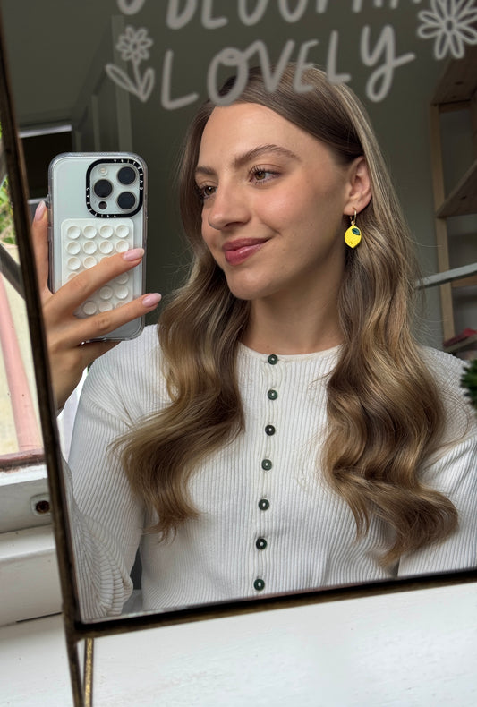 LEMON STATEMENT HOOP EARRINGS
