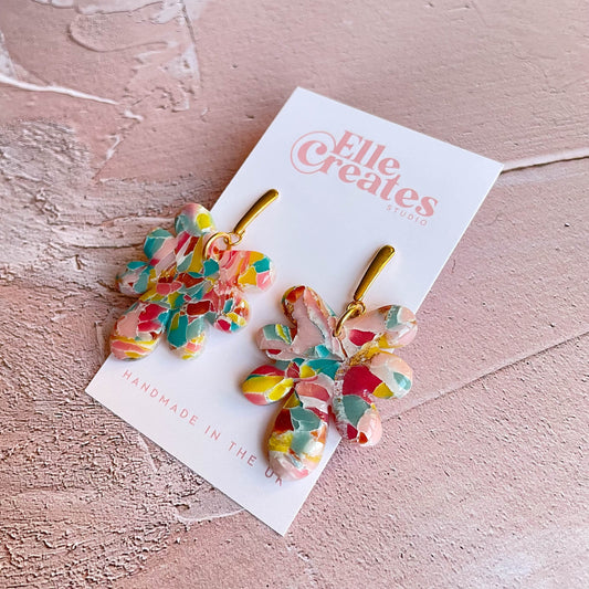 COLOURFUL ABSTRACT STATEMENT EARRINGS