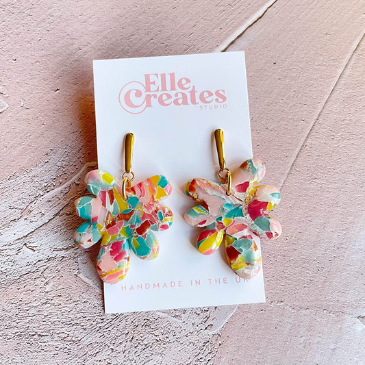 COLOURFUL ABSTRACT STATEMENT EARRINGS