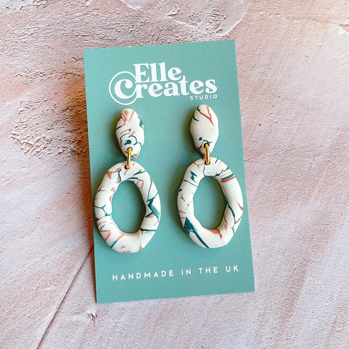 WARM MARBLE STATEMENT EARRINGS