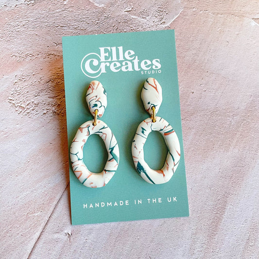 WARM MARBLE STATEMENT EARRINGS