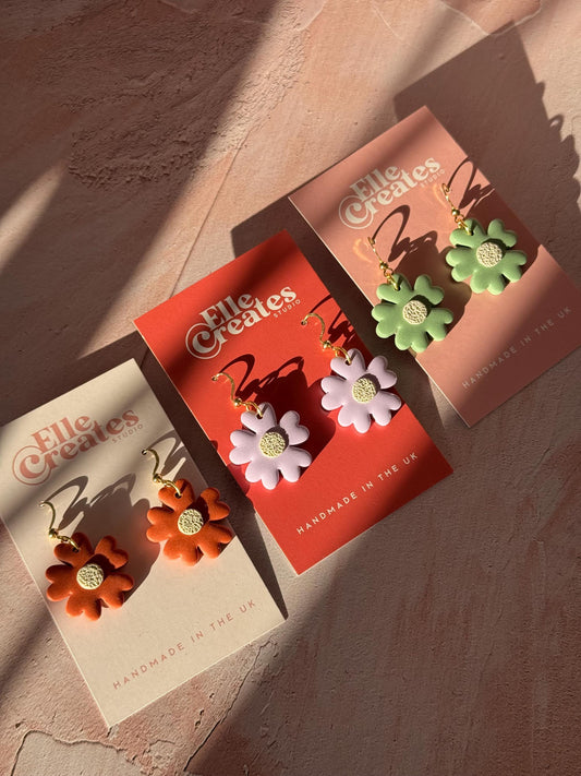 FUN FLORAL STATEMENT EARRINGS