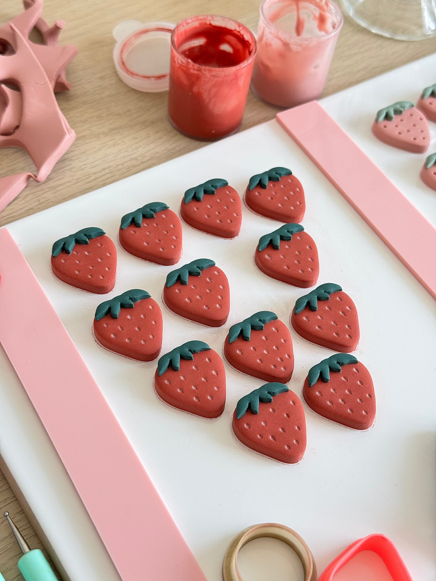 STRAWBERRY STATEMENT HOOP EARRINGS