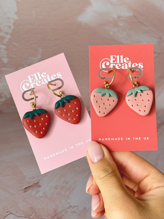 STRAWBERRY STATEMENT HOOP EARRINGS