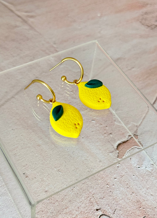LEMON STATEMENT HOOP EARRINGS