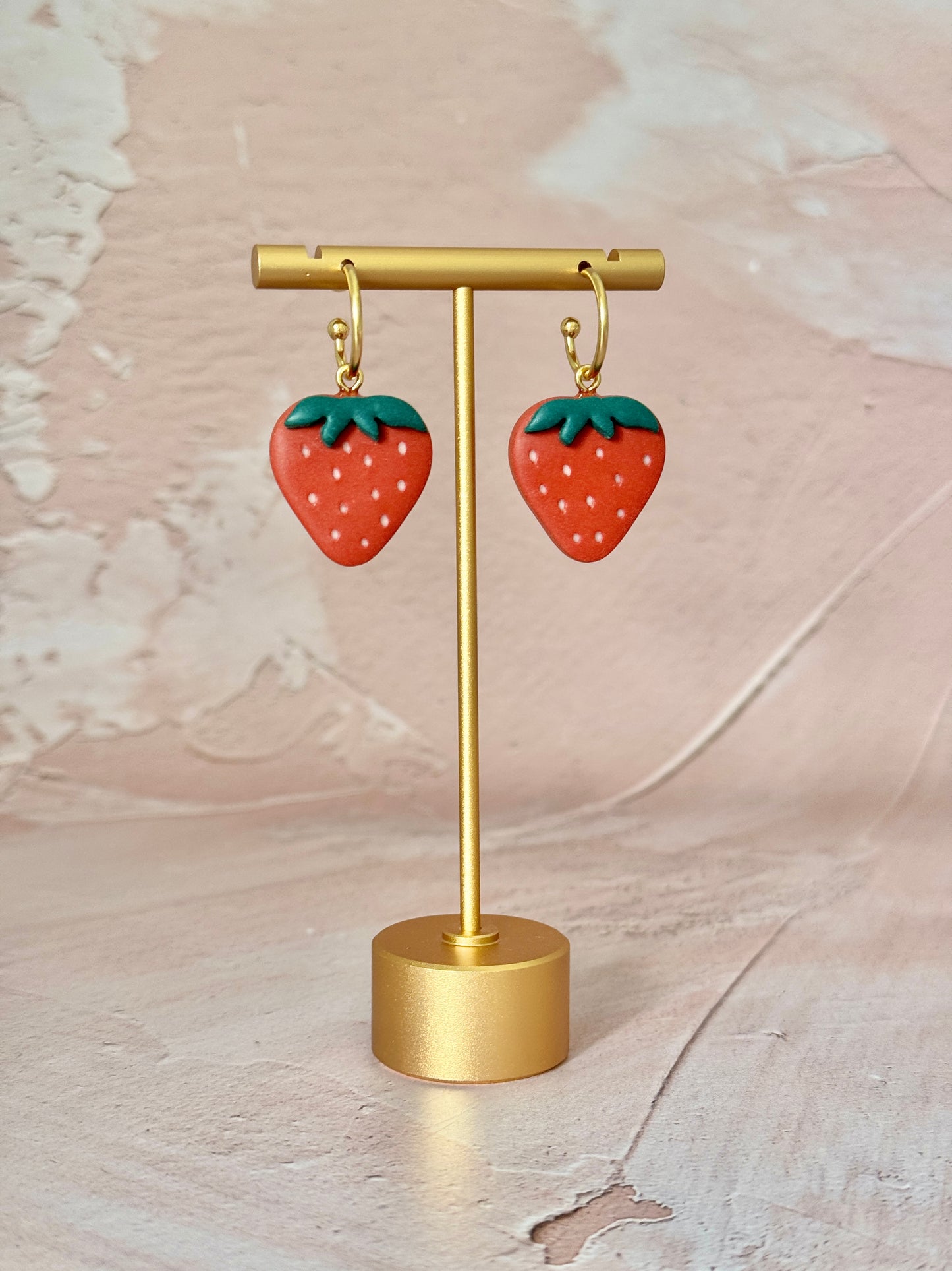 STRAWBERRY STATEMENT HOOP EARRINGS