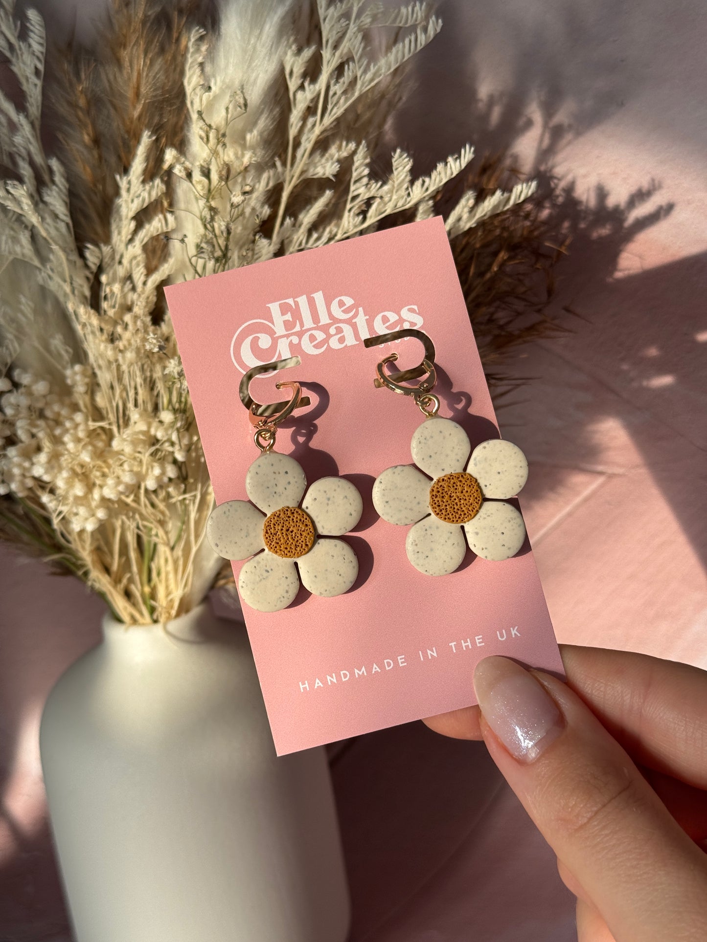 DAISY HUGGIE HOOP STATEMENT EARRINGS