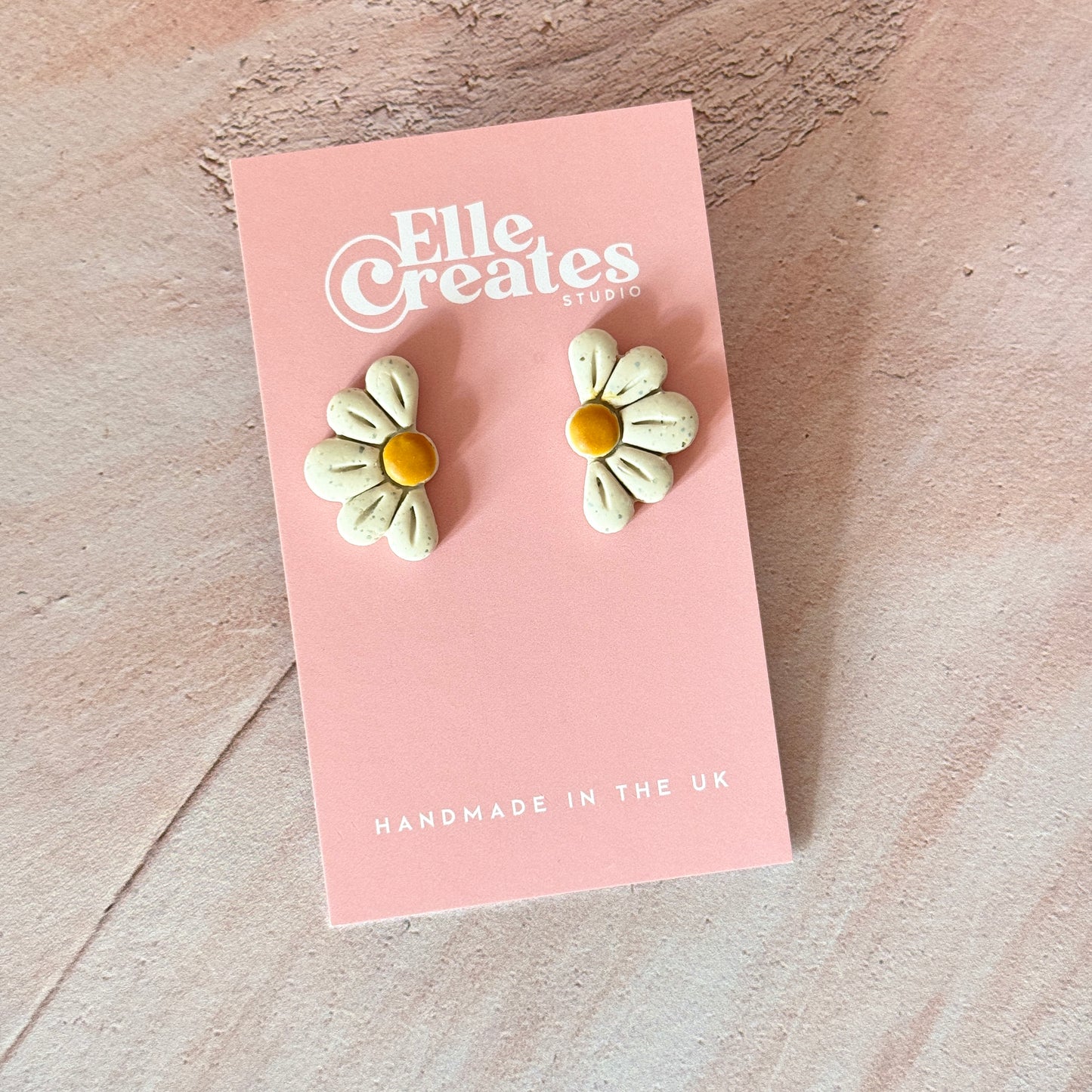 HALF FLOWER STATEMENT STUD EARRINGS
