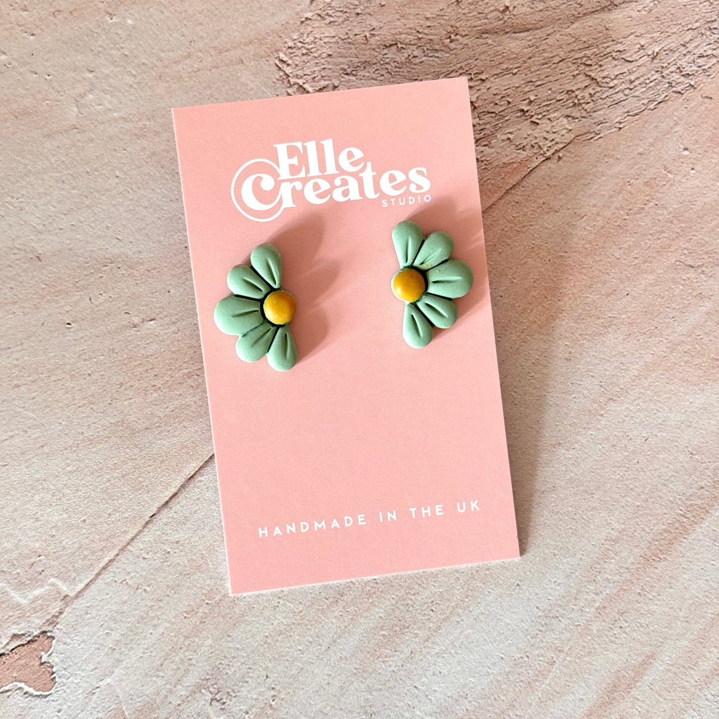 HALF FLOWER STATEMENT STUD EARRINGS