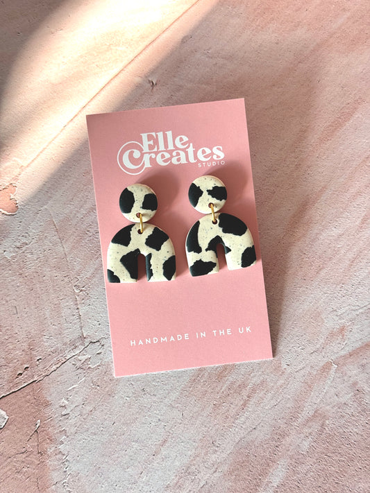 COW PRINT GRACIE ARCH EARRINGS